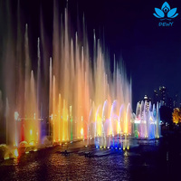 Fontaine musicale extérieure SS304 avec spectacle de lumière LED multicolore et laser contrôlé par programme pour projet gouvernemental urbain