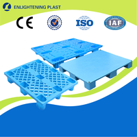 Palette industrielle en plastique soufflé légère de 1200x1000mm, neuf pieds, pour usage au sol