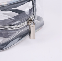 Sac de voyage pliable imperméable à fermeture éclair, grande capacité, en PVC transparent, durable et réutilisable pour le maquillage