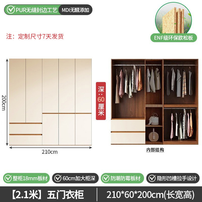 Armoire 210*200 cinq portes
