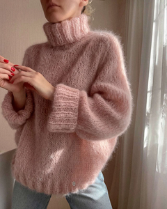 Logo personnalisé <span class=keywords><strong>Mohair</strong></span> et alpaga gros tricot motif hiver texturé à la <span class=keywords><strong>main</strong></span> <span class=keywords><strong>pull</strong></span> femmes <span class=keywords><strong>pull</strong></span> - Product Image 4