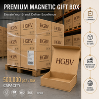 Boîte cadeau personnalisée en papier recyclé de luxe avec revêtement magnétique, gaufrage et épaisseur de 2 mm