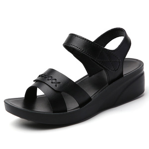 Sandali da <span class=keywords><strong>Donna</strong></span> in Morbida Pelle con Suola Spessa, Nuovi Sandali Estivi Versatili con Zeppa e <span class=keywords><strong>Tacco</strong></span> <span class=keywords><strong>Medio</strong></span>, <span class=keywords><strong>Scarpe</strong></span> Romane Retrò con Piattaforma per Donne - Product Image 6