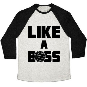 เสื้อยืดเบสบอลแบบทรีเบลนด์สำหรับทุกเพศ รุ่น Like a Boss - Product Image 1