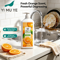 Détergent liquide vaisselle OEM personnalisé, parfum orange, dégraissant doux, 500g, nettoyant cuisine pour fruits et légumes
