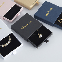 Boîte à bijoux rectangulaire en carton avec logo personnalisé, présentoir pour boucles d'oreilles, bagues, bracelets et colliers