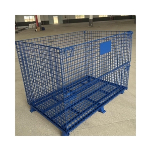 Mạ kẽm dây lưới Container có thể gập lại kim loại cán lưu trữ lồng cho kho - Product Image 5