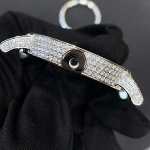 Boîtier de montre de luxe en diamant pour NH35/SKX007-huître en <span class=keywords><strong>or</strong></span> rose 904L, diamants de laboratoire CVD, cristal bombé, style Datejust et plongeur - Product Image 5