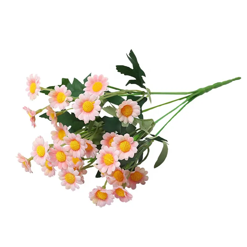 Simulação Flor Pequena Daisy Silk Flores Atacado Plástico Jardim Decoração Ao Ar Livre Flores De Seda Home Furnishing Artigos