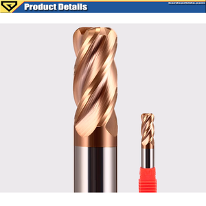 HARDVIK HRC58 Aleación sólida Cabide Tisin Fresa <span class=keywords><strong>de</strong></span> extremo <span class=keywords><strong>de</strong></span> bola plana Fresadora CNC Vástago recto Tipo OEM ODM - Product Image 5