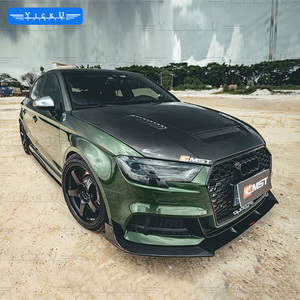 YICKU Nuovo Kit Carrozzeria in Fibra di Carbonio per Audi <span class=keywords><strong>A3</strong></span> S3 2017-2020, Alta Qualità, Stile CMST, Protezione Bolt-On, Spoiler Anteriore e Laterale - Product Image 3