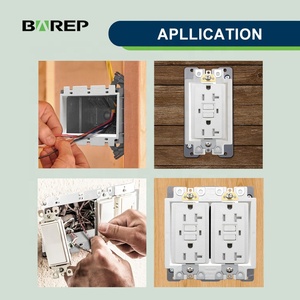 Boîtier <span class=keywords><strong>d</strong></span>'extension électrique en PVC à 2 modules BAREP SNW-80, homologué CETLus, UL 514C, UL94 V2, résistant au feu, pour prise murale standard américaine - Product Image 4