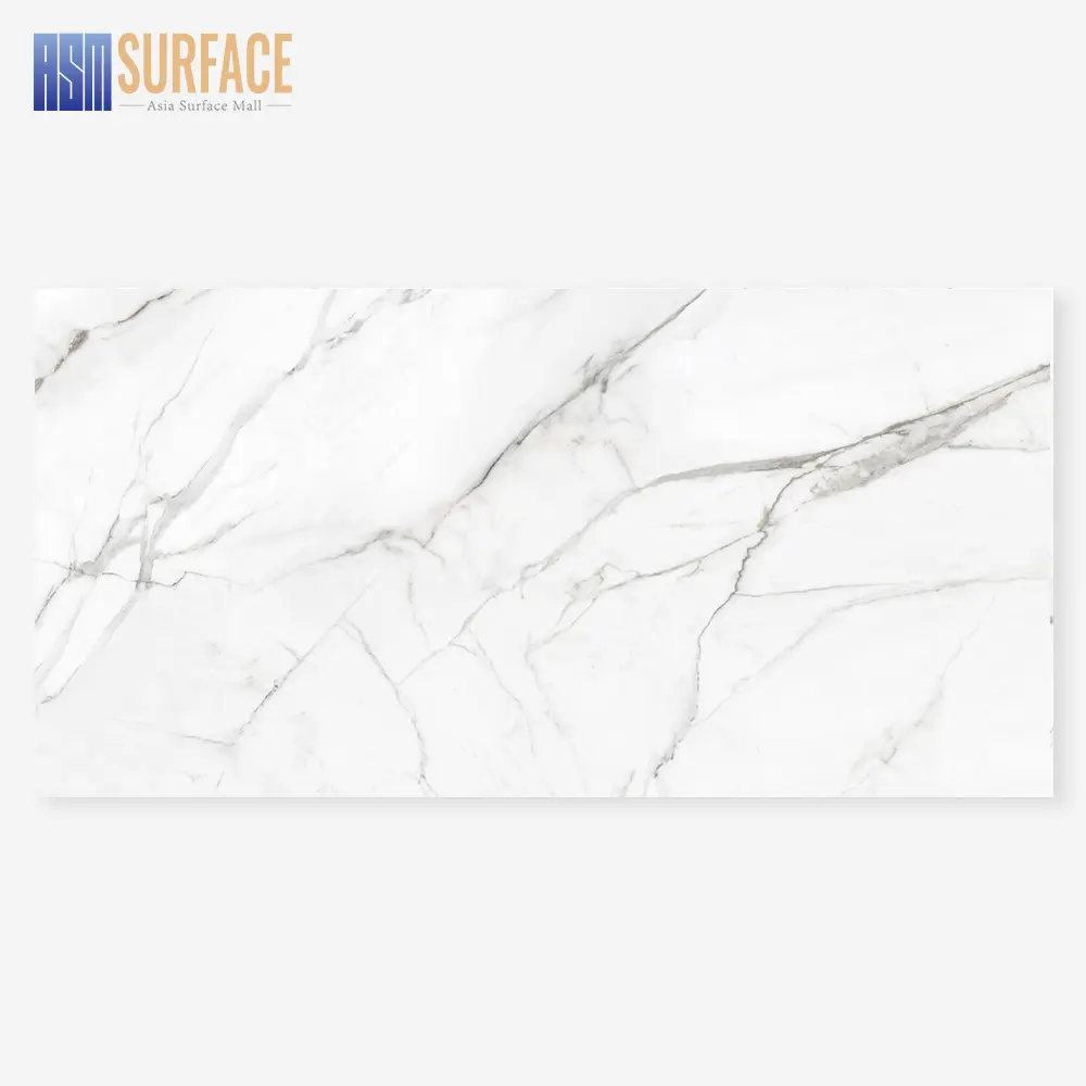 Laje de porcelana sinterizada para decoração de paredes e pisos, laje de mármore calacatta branco 1200x2700mm, 6mm