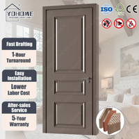 Porte intérieure de villa de luxe 30x80 standard US, laquée, moderne, pré-montée, en bois massif, pour maisons