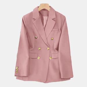 D1201me15 Trên Bán Thanh Lịch Trang Phục Chính Thức Vàng Nút Dài Tay Áo Đôi Ngực Phụ Nữ Blazer Sehe Thời Trang - Product Image 5