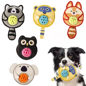Dog Squeaky Toys Interactive Durable Plush Dog Toy Natural Rubber Chew Puzzle Dog Leakage Food Toy