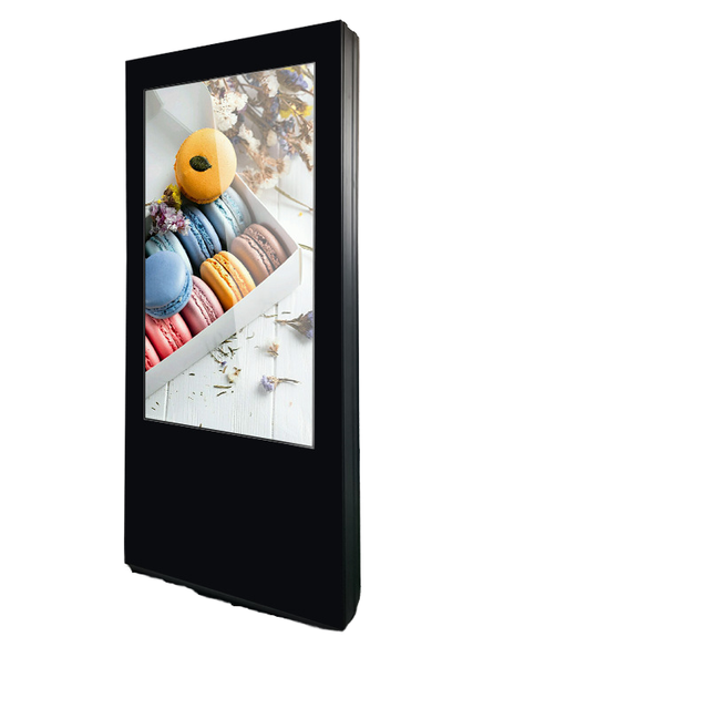 43 Inch Indoor Floor-Standing LED Digital Signage P2.5 Pixel Pitch 2500nits High Bright Full Color Glass Shopping Mall