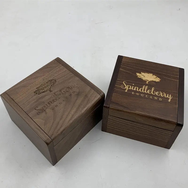 Custom luxury walnut wood packing box wooden gift box