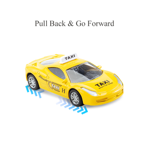 Diecast Alloy <span class=keywords><strong>Taxi</strong></span> Car 4 Estilos Tire hacia atrás Vehículo simulado para regalo de niños - Product Image 4
