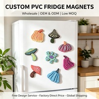 Aimant de réfrigérateur personnalisé en PVC souple 3D, forme de dessin animé, pois, citrouille, champignon, vente en gros OEM ODM