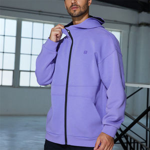 Chaquetas <span class=keywords><strong>DE</strong></span> <span class=keywords><strong>TRABAJO</strong></span> atléticas personalizadas Sudadera con capucha <span class=keywords><strong>de</strong></span> gran tamaño Hombres Sudaderas con cremallera frontal con bolsillo - Product Image 5