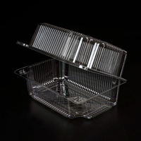 Emballage de boulangerie en plastique transparent PET, boîte à charnière transparente en plastique, conteneur à pain en plastique pour croissants