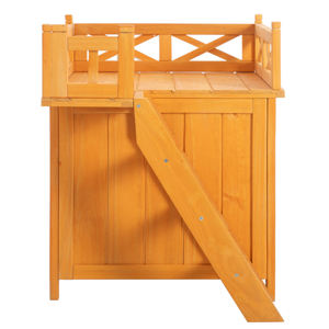 Abri pour chat en bois avec balcon et échelle - Product Image 4