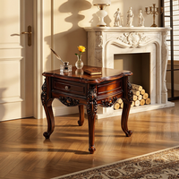 Table console en bois massif sculpté, de style moderne classique et luxueux, durable, avec plateau semi-circulaire, pour salon, chambre et salle à manger