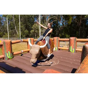 Crazy inflatable outdoor game mechanic bucking bull inflatable bull rodeo game for party