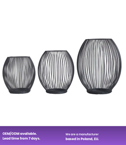 Bougeoirs en fil de métal noir lanterne pilier bougeoirs support de fleurs décoration de mariage centres de Table bougeoir - Product Image 5