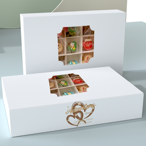 Caja personalizable con volantes para galletas, pastel de Chocolate dulce, caja para magdalenas, 4/6/9 agujeros, caja de papel para embalaje de mascotas para galletas - Product Image 1