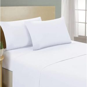 Flat <b>Sheet</b> 250x300cm 100% Cotton White For French <b>Queen</b> Bed <b>Size</b> - Product Image 1