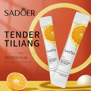 OEM SADOER Label pribadi Essence oranye Kontrol Minyak Vitamin C Royal Jelly pelembab masker wajah tidur kecantikan beku