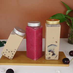 ขวดน้ำผลไม้พลาสติกขนาด11ออนซ์สำหรับสกรูอลูมิเนียมทรงสูงแบบกดเย็นเกรดอาหารสำหรับสัตว์เลี้ยงสั่งพิมพ์โลโก้ได้ตามต้องการ - Product Image 1