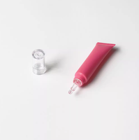 Tube cosmétique rose en plastique de 15 ml/g avec bouchon pompe pour sous-conditionnement de rouge à lèvres, crème contour des yeux, essence, lotion, fabriqué en PEHD