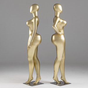 Mannequins de vitrine en fibre de verre pour vêtements féminins, modèles BBL, grandes tailles, corps entier, dorés, pour la vente - Product Image 3