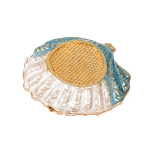 Caja de almacenamiento de joyas con temática oceánica con esmalte de Metal puntual para grabado Chapado en <span class=keywords><strong>concha</strong></span> para publicidad o regalos de cumpleaños - Product Image 6