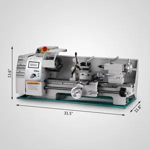 Minimáquina de torno de 750W, 8x16, mini torno de Metal de velocidad Variable, Banco superior, RPM digitales