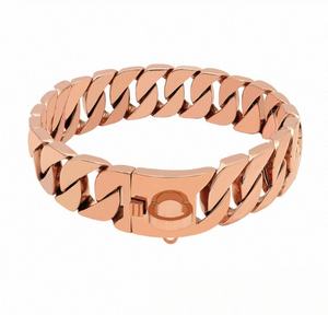 โซ่สำหรับสุนัข และเครื่องประดับอื่นๆ ขนาด 32 มม. ทำจากสแตนเลสสตีล ชุบทอง สีทอง ขายส่ง สร้อยคอสุนัขสุดหรู แบบกำหนดเอง - Product Image 3