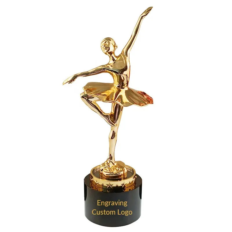 Nouveau style de ballet fille danse métal prix sur mesure verre de danse cristal Ballet trophée pour cadeau Souvenir SPT-13A