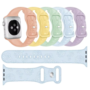 Pour <span class=keywords><strong>apple</strong></span> <span class=keywords><strong>watch8</strong></span> bracelet de montre <span class=keywords><strong>Apple</strong></span> Watch bracelet radium gravé en relief silicone imprimé gravé bracelet de montre en silicone - Product Image 1
