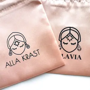 Custom Logo Satin Drawstring Bag For Jewelry Packaging Display Durable Dust-Proof Satin Packaging