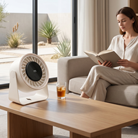 Ventilateur de circulation d'air portable avec écran LED, 199 vitesses réglables, recharge USB, ventilateur de bureau, ventilateur mural silencieux pour la maison et le bureau
