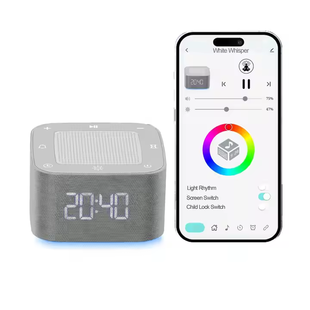 Baby Sound Machine White Noise Machine for Baby Sleeping with Night Light 34 Soothing Sleep Sounds Timer App Remote Control