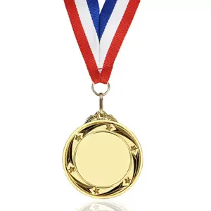 도매 사용자 정의 스포츠 메달 수상 리본 축구 수영 농구 달리기 게임 메달과 금속 빈 메달 및 트로피