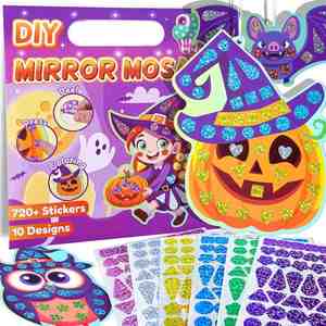 Juguete de Papel para Niños con Temática de Halloween, Estimula la Creatividad, Kit de Manualidades de Mosaico de Espejos para Enhebrar y Decorar - Product Image 2