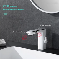 Robinet de lavabo sans contact avec capteur, affichage numérique LED de la température, mitigeur chaud/froid, robinet de salle de bain, OEM ODM pour hôtel