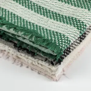 Tùy Chỉnh Màu Hồng Tweed Vải Len Polyester Pha Trộn Vải 375 GSM Dệt Vải Cho Áo