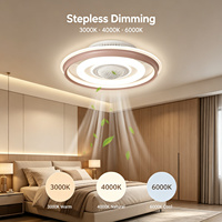 Ventilateur de plafond Yeyun avec lumière, ventilateur sans pales à montage encastré, lumière LED à intensité variable pour plafond bas