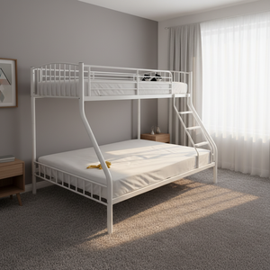 Двухъярусная кровать размера «Queen-size» с металлическим каркасом, настраиваемая, для общежитий, с лестницей, для взрослых и детей - Product Image 2